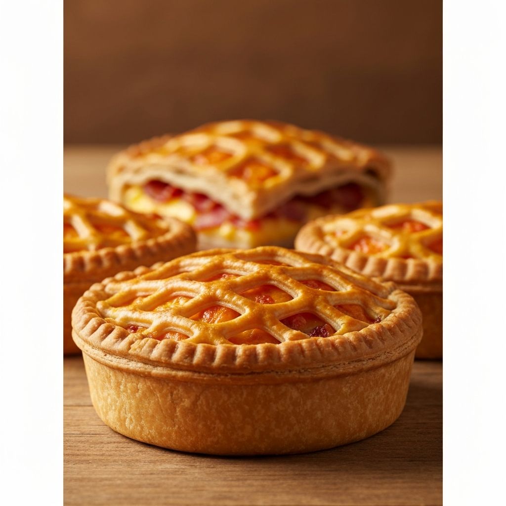 Freshly baked cheese and bacon pie
