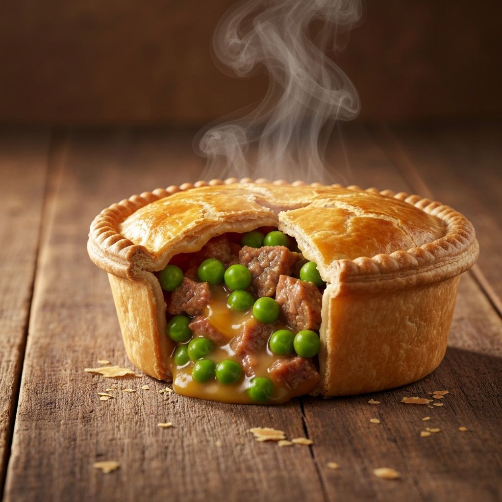 Classic Australian meat and pea pie